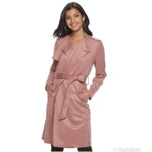 Apt. 9 Lightweight Blush Coral Belted Coat, Sz XXL -- NWT